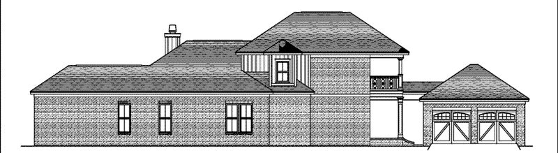 Southern House Plan Left Elevation - Chamberland Southern Home 024D-0821 - Search House Plans and More