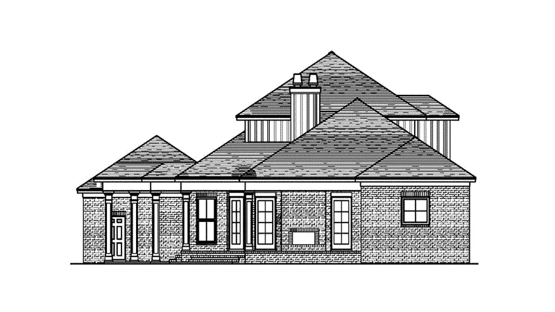 Southern Plantation House Plan Rear Elevation - Chamberland Southern Home 024D-0821 - Search House Plans and More
