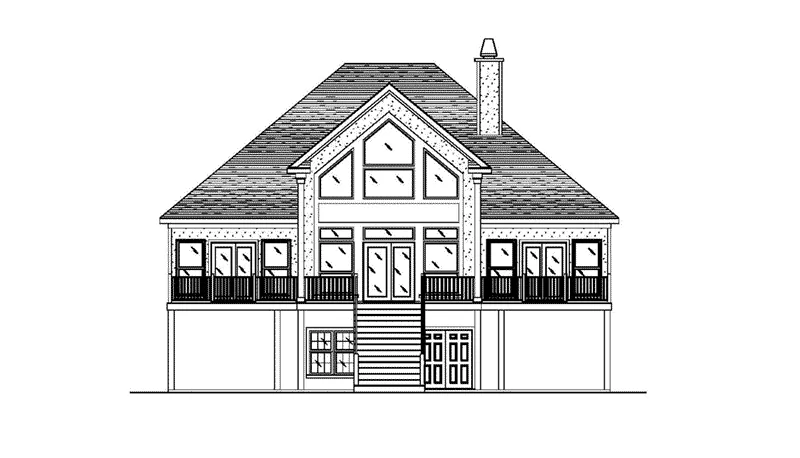 Cabin & Cottage House Plan Rear Elevation - 024D-0826 - Shop House Plans and More