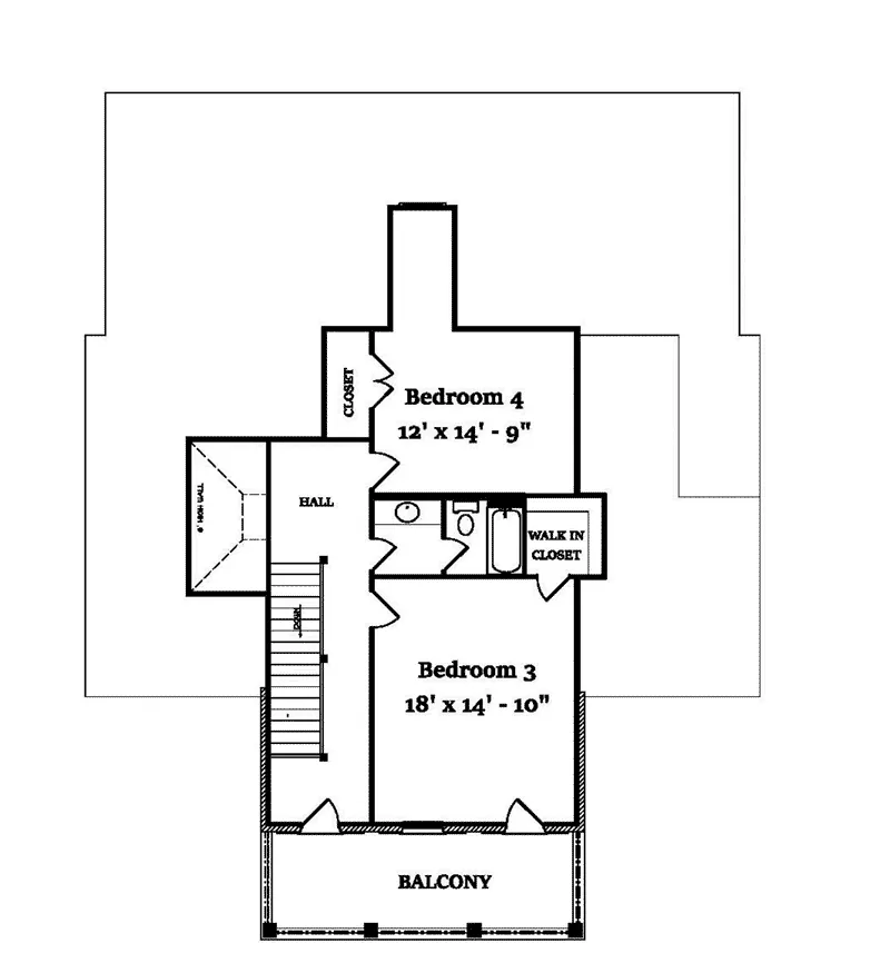 Southern House Plan Second Floor - Bay Springs Southern Home 024D-0827 - Search House Plans and More