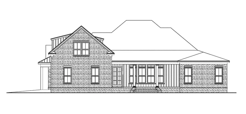 Ranch House Plan Rear Elevation - 024D-0828 - Shop House Plans and More