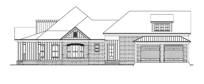 Ranch House Plan Right Elevation - 024D-0828 - Shop House Plans and More