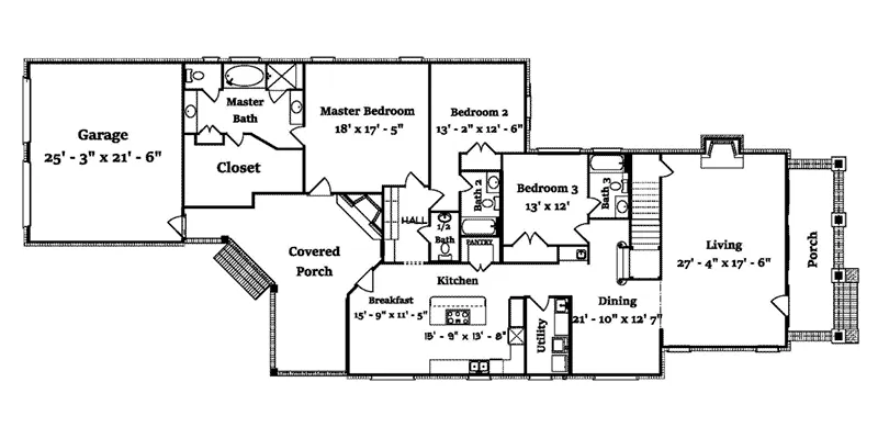 Tudor House Plan First Floor - 024D-0832 - Shop House Plans and More