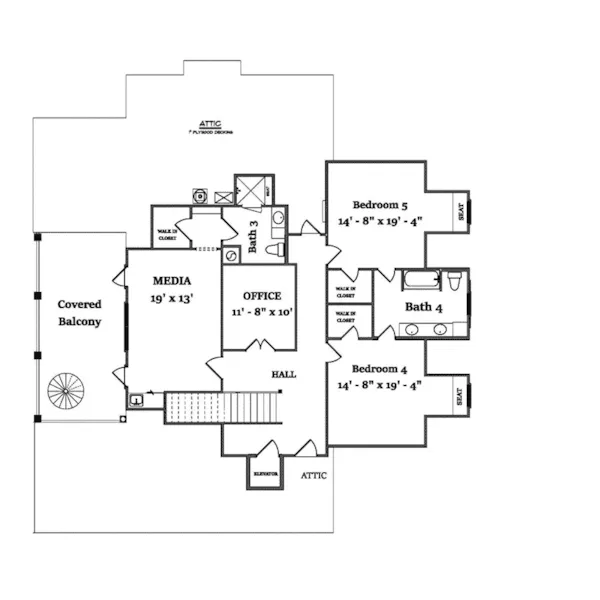 Cabin & Cottage House Plan Second Floor - Sunrise Hill Coastal Home 024D-0835 - Shop House Plans and More