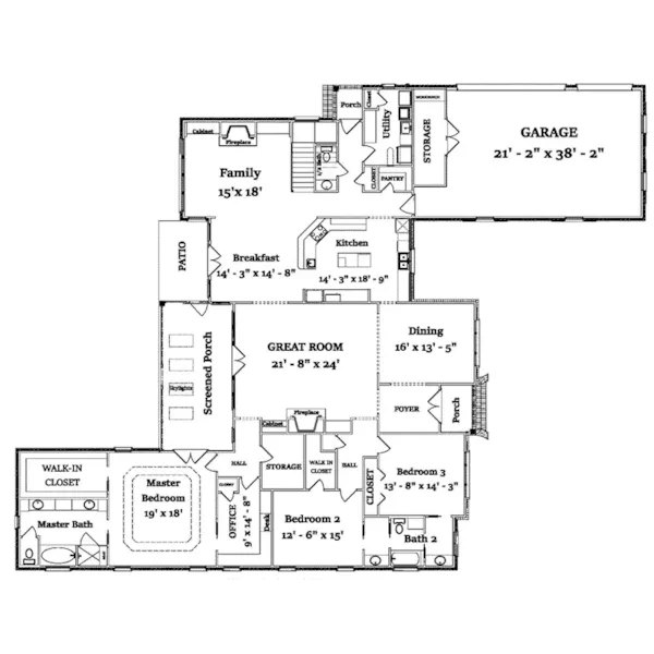 Country French House Plan First Floor - 024D-0838 - Shop House Plans and More