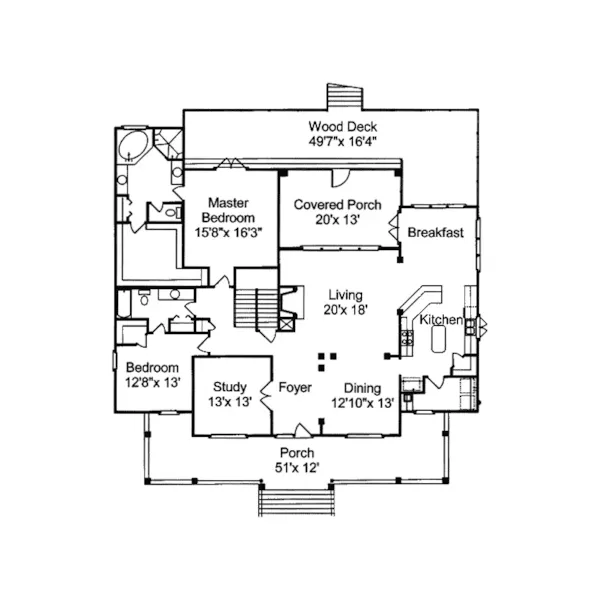 Luxury House Plan First Floor - Harbortown Lowcountry Home 024S-0003 - Search House Plans and More