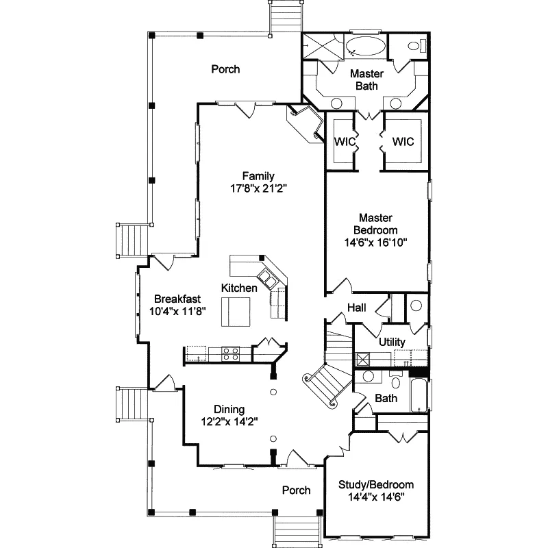 Traditional House Plan First Floor - Middlecrest Luxury Farmhouse 024S-0004 - Shop House Plans and More