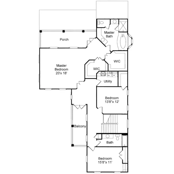 Luxury House Plan Second Floor - Donelson Plantation-Style Home 024S-0009 - Search House Plans and More