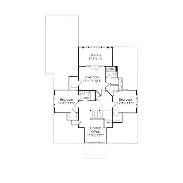 Colonial House Plan Second Floor - Gulfview Lowcountry Home 024S-0010 - Search House Plans and More