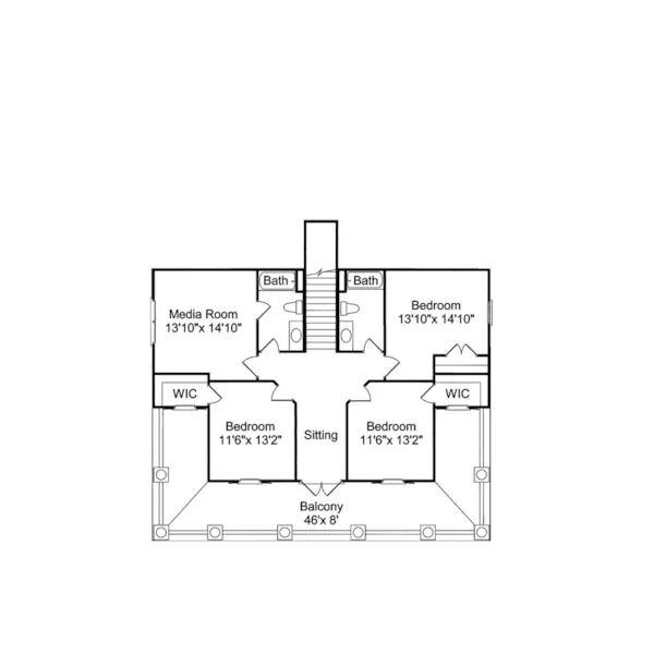 Victorian House Plan Second Floor - Seabrook Southern Home 024S-0011 - Shop House Plans and More