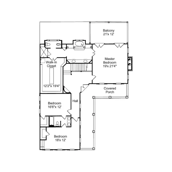 Waterfront House Plan Second Floor - Hermitage Manor Plantation Home 024S-0014 - Search House Plans and More