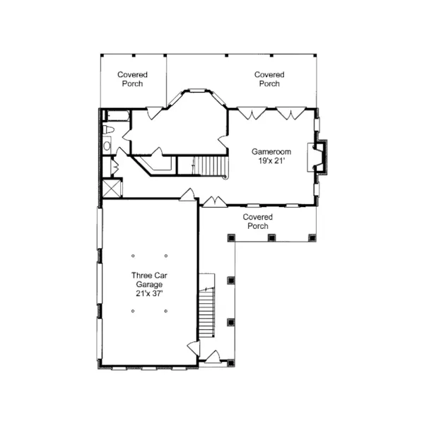 Waterfront House Plan Garage Floor Plan - Hermitage Manor Plantation Home 024S-0014 - Search House Plans and More