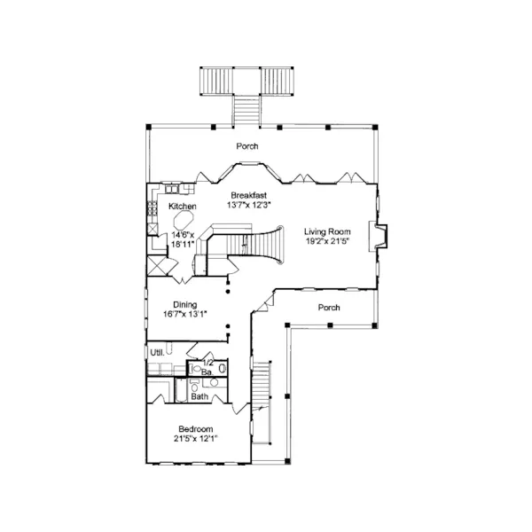 Florida House Plan First Floor - Whittes Creek Southern Home 024S-0015 - Shop House Plans and More