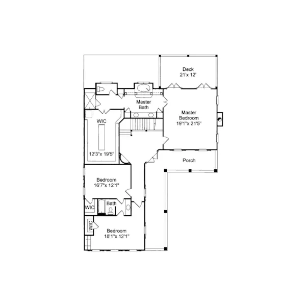 Florida House Plan Second Floor - Whittes Creek Southern Home 024S-0015 - Shop House Plans and More