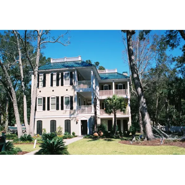 Raised Southern Plantation Home With Multiple Level Wrap-Around Porches