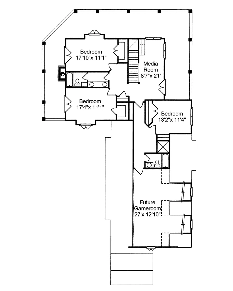 Sunbelt House Plan Second Floor - East Pier Southern Luxury Home 024S-0016 - Search House Plans and More