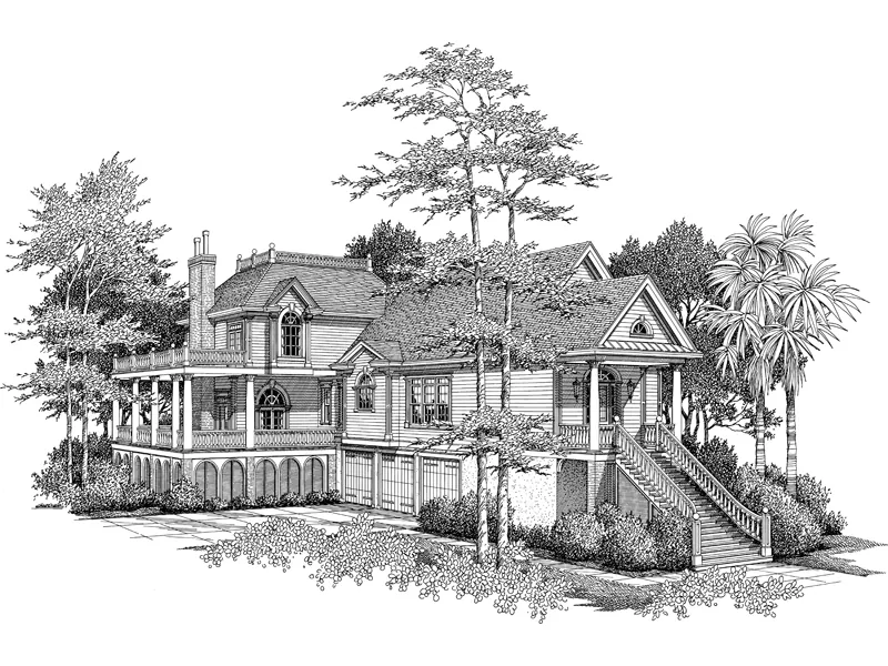 Sunbelt House Plan Front Image of House - East Pier Southern Luxury Home 024S-0016 - Search House Plans and More