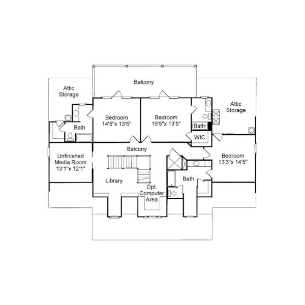 Lowcountry House Plan Second Floor - Bellemeade Plantation Home 024S-0017 - Search House Plans and More