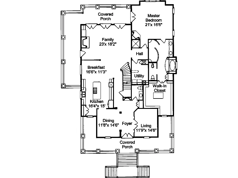 Luxury House Plan First Floor - Pennington Bend Lowcountry Home 024S-0018 - Shop House Plans and More