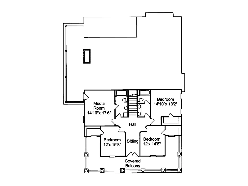 Lowcountry House Plan Second Floor - Pennington Bend Lowcountry Home 024S-0018 - Shop House Plans and More