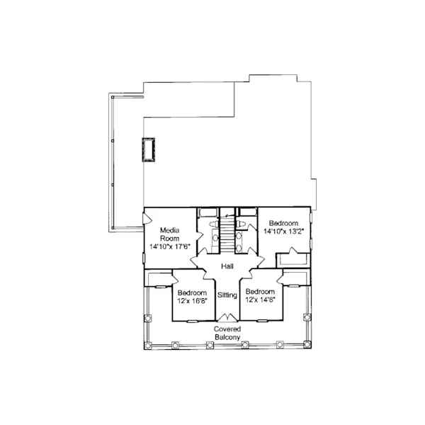 Colonial House Plan Second Floor - Pennington Bend Lowcountry Home 024S-0018 - Shop House Plans and More