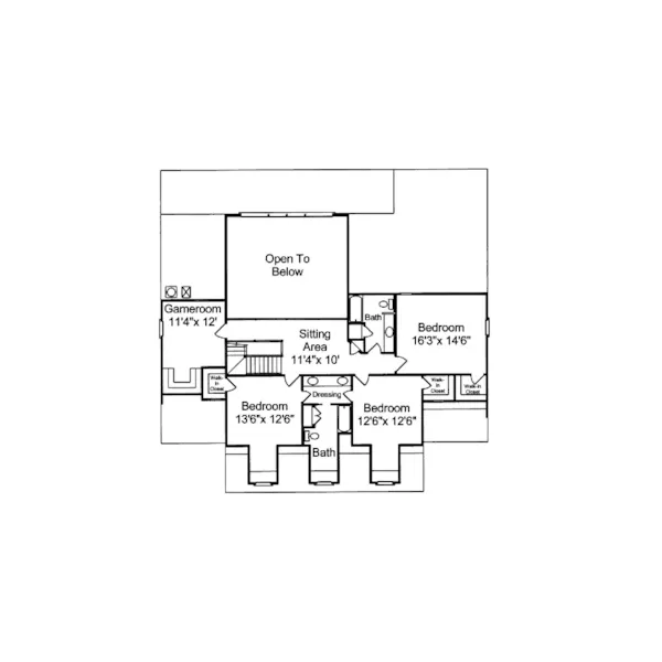 Luxury House Plan Second Floor - Low Country Home Plans | Southern Low Country House Plans