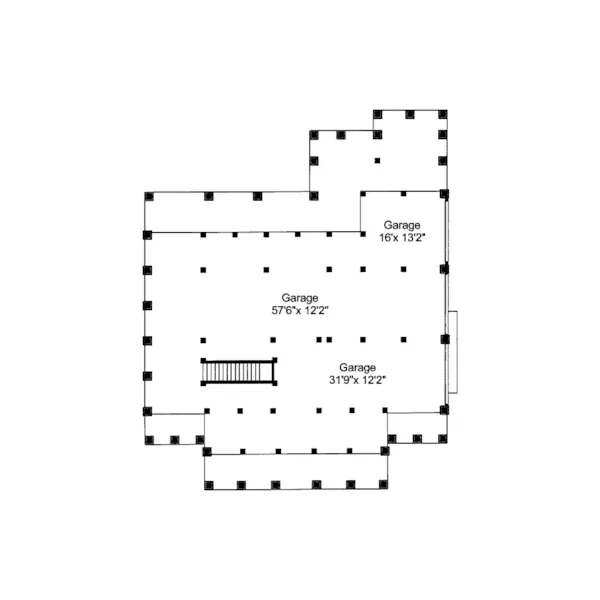 Luxury House Plan Garage Floor Plan - Low Country Home Plans | Southern Low Country House Plans