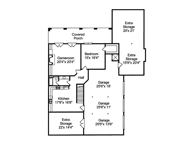 Southern House Plan Lower Level Floor - Sheffield Point Southern Home 024S-0020 - Shop House Plans and More