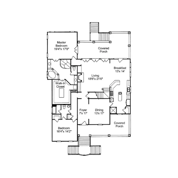 Traditional House Plan First Floor - Burkitt Raised Luxury Home 024S-0022 - Search House Plans and More