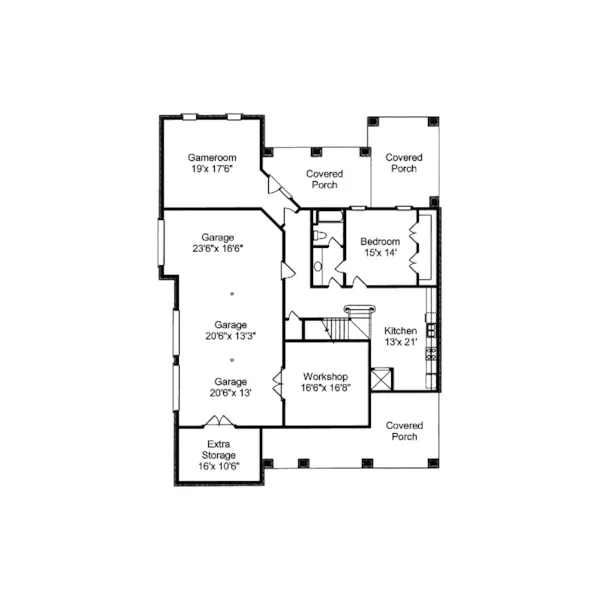 Traditional House Plan Lower Level Floor - Burkitt Raised Luxury Home 024S-0022 - Search House Plans and More