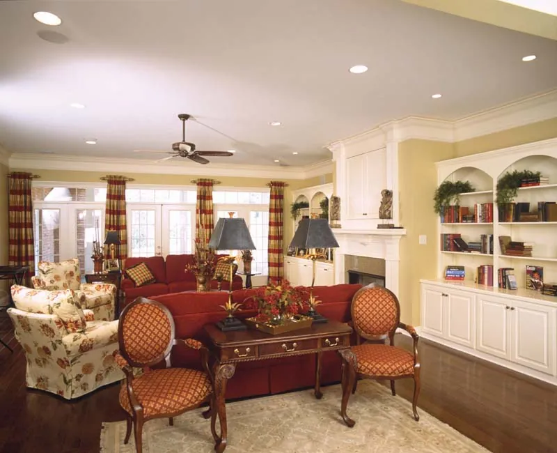Colonial House Plan Living Room Photo 01 - Prentiss Manor Colonial Home 024S-0023 - Shop House Plans and More