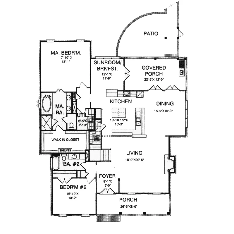 Arts & Crafts House Plan First Floor - Hamilton Creek Green Home 024S-0024 - Search House Plans and More