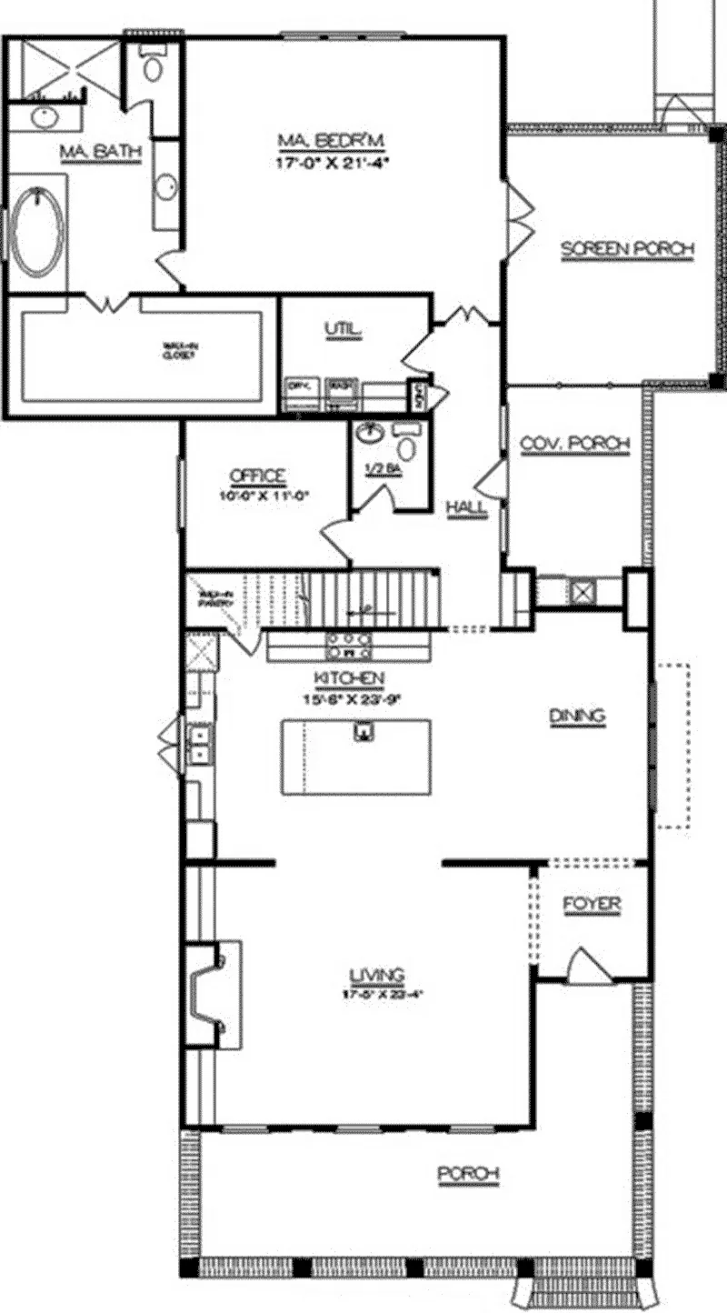 Southern House Plan First Floor - 024D-0027 - Shop House Plans and More