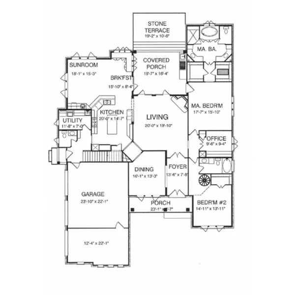 Southern House Plan First Floor - 024S-0030 - Shop House Plans and More