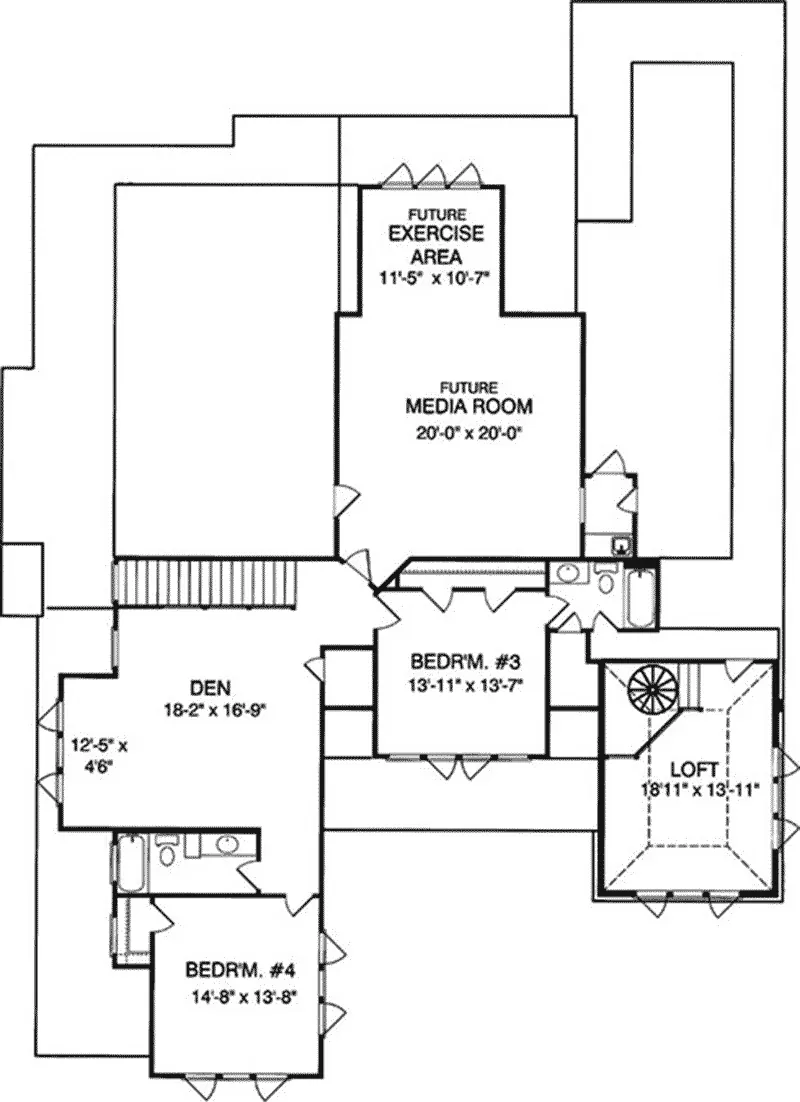 Mountain House Plan Second Floor - 024S-0030 - Shop House Plans and More