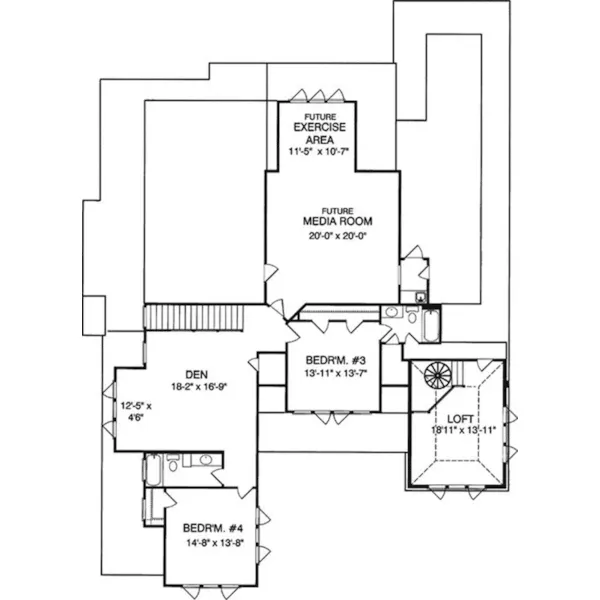 Southern House Plan Second Floor - 024S-0030 - Shop House Plans and More