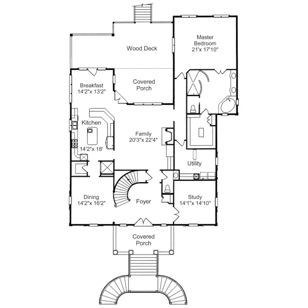 Sunbelt House Plan First Floor - Highcroft Manor Luxury Home 024S-0037 - Search House Plans and More