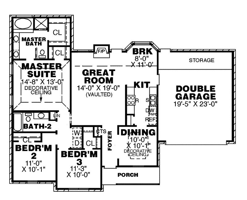 Ranch House Plan First Floor - Copeland Traditional Ranch Home 025D-0005 - Search House Plans and More