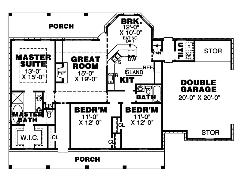 Traditional House Plan First Floor - Copley Hill Country Home 025D-0006 - Search House Plans and More