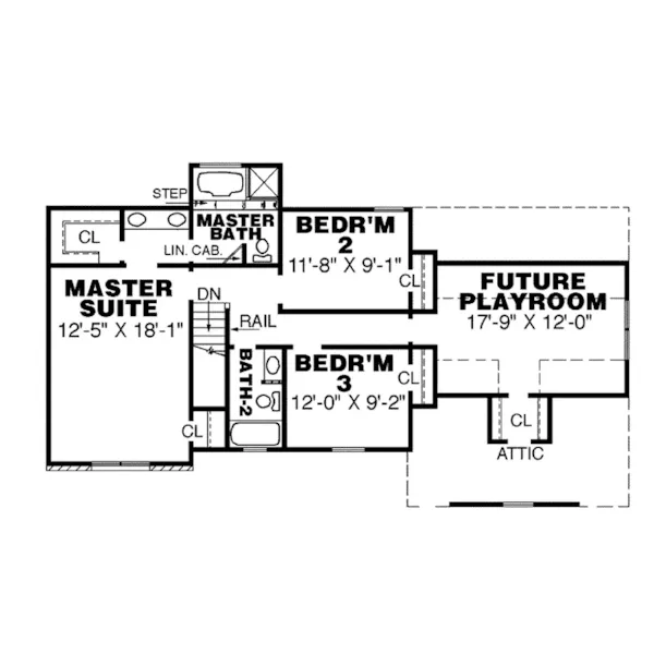 Early American House Plan Second Floor - Lillian Grove Traditional Home 025D-0014 - Shop House Plans and More