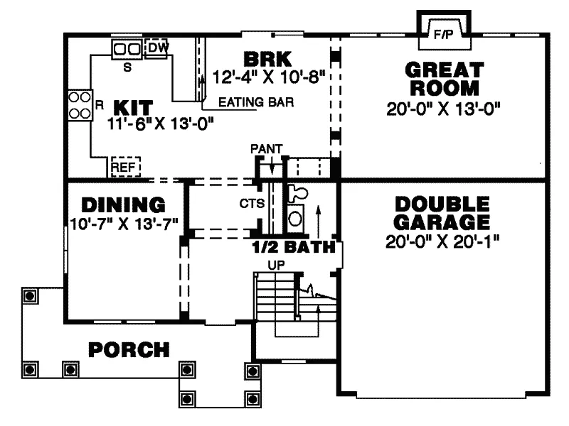 Traditional House Plan First Floor - Amsterdam Traditional Home 025D-0016 - Search House Plans and More