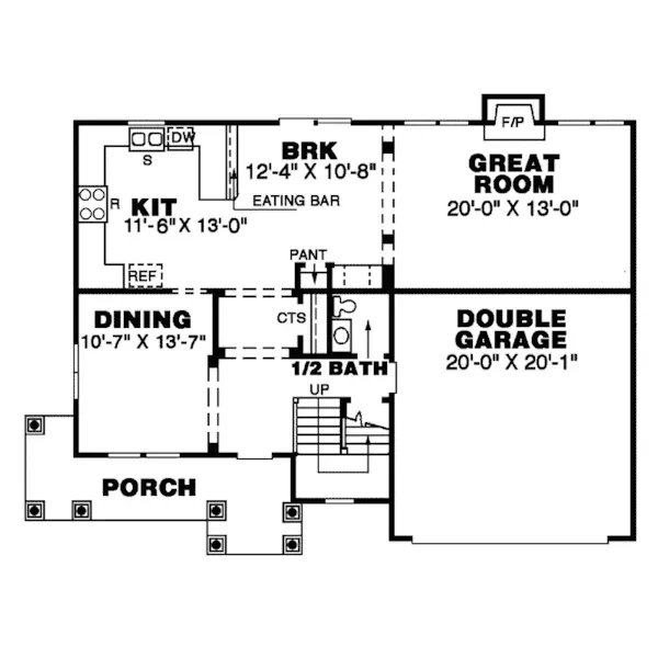 Traditional House Plan First Floor - Amsterdam Traditional Home 025D-0016 - Search House Plans and More