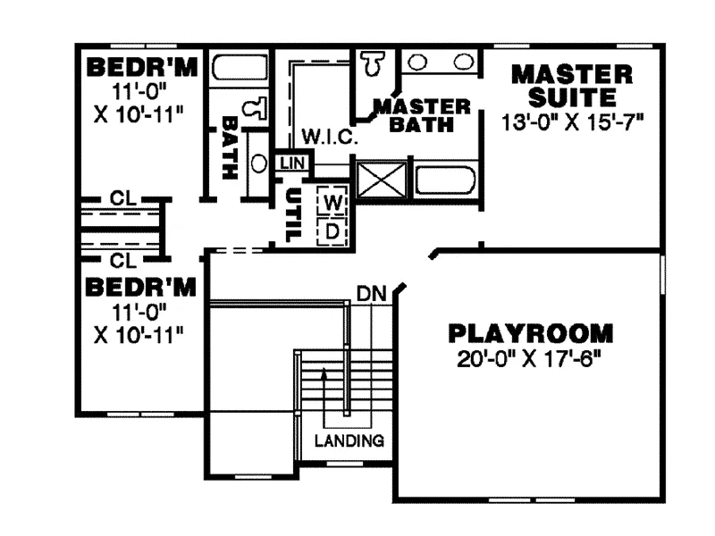 Traditional House Plan Second Floor - Amsterdam Traditional Home 025D-0016 - Search House Plans and More