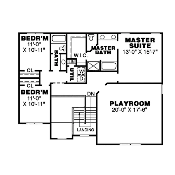 Traditional House Plan Second Floor - Amsterdam Traditional Home 025D-0016 - Search House Plans and More