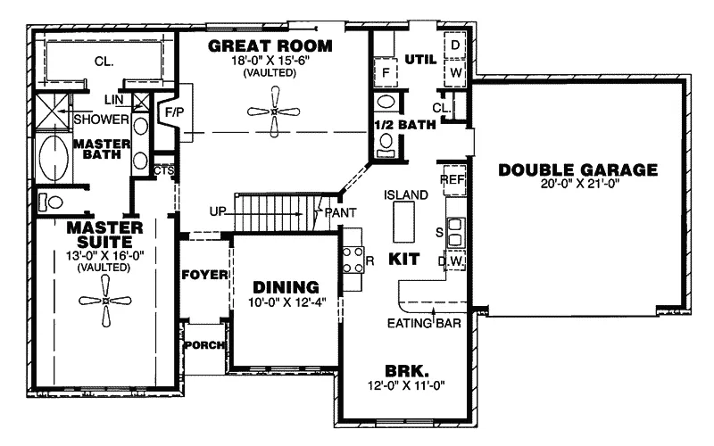 Traditional House Plan First Floor - Herbert Valley Traditional Home 025D-0017 - Search House Plans and More