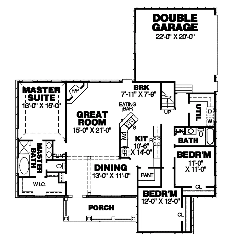 Traditional House Plan First Floor - Malone Mill Southern Home 025D-0018 - Shop House Plans and More