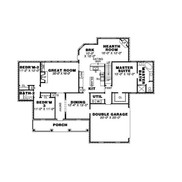 Country House Plan First Floor - Madray Springs Country Home 025D-0027 - Shop House Plans and More