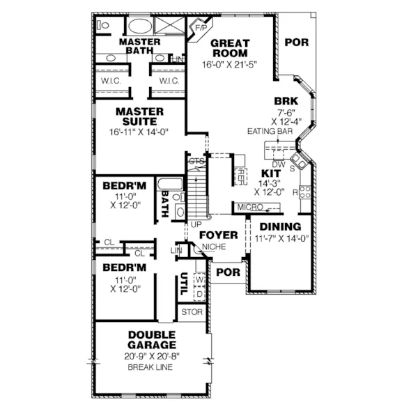 Traditional House Plan First Floor - Easely Hill European Home 025D-0037 - Search House Plans and More