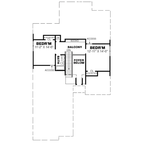 Traditional House Plan Second Floor - Solway Traditional Ranch Home 025D-0038 - Shop House Plans and More