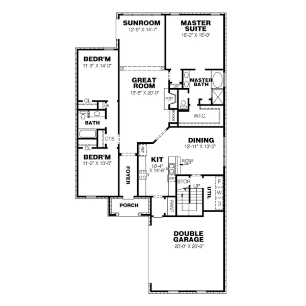 Traditional House Plan First Floor - Daniel Creek European Home 025D-0040 - Search House Plans and More